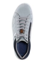 GINO GALANTE Schn&uuml;rschuh aus Nubukleder mit Kontrastbes&auml;tzen HELLGRAU-BLAU