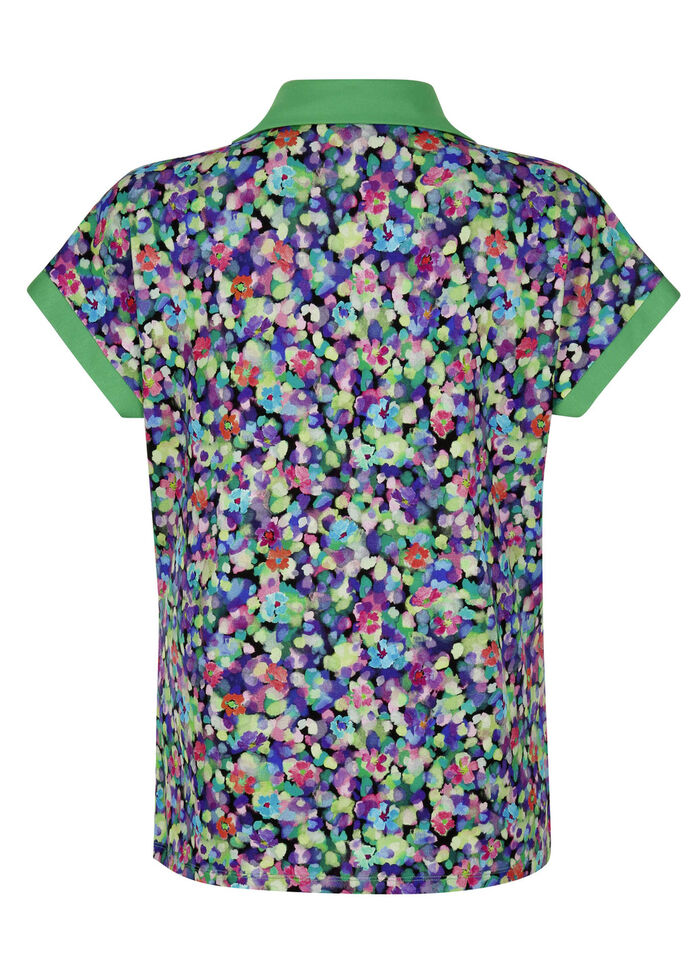 Poloshirt mit überschnittenem Ärmel 