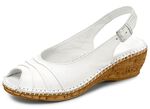 Gemini, schicke Damen-Sandaletten, Weite G, mit Gummizug WEISS