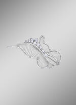 Filigrane Anstecknadel Schmetterling mit synth. Zirkonia 