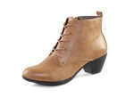 Andrea Conti Schnür-Stiefelette aus Synthetik COGNAC