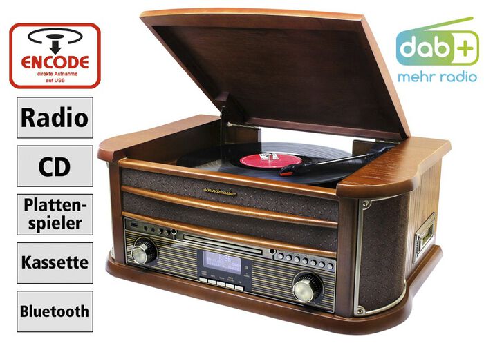 DAB-Nostalgie-Stereoanlage im Echtholzgeh&auml;use 