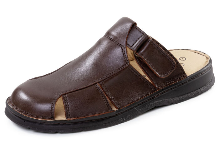 GINO GALANTE, klassische Herren-Clogs, aus Leder KASTANIE