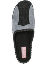 Pantoffel aus weichem Veloursmaterial ANTHRAZIT-GRAU