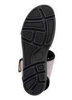 ELENA EDEN Sandale aus weichem Nubukleder und schwarzem Elastikmaterial BEIGE