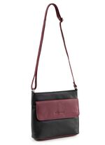 Laurina, Tasche, Damen, mit verstellbarem Umh&auml;ngeriemen SCHWARZ-BORDEAUX