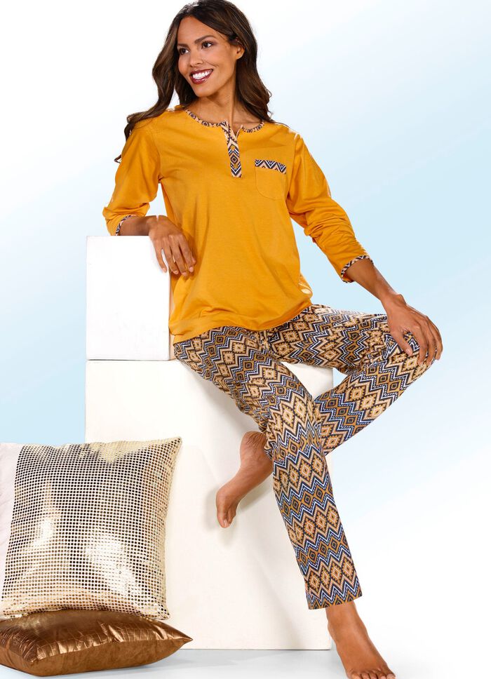 Zweierpack Pyjamas mit Brusttasche und Knopfleiste 