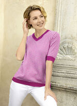 Pulli mit dekorativem Muster BEERE-ECRU