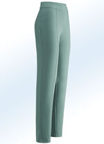 Hose mit hübschen Ziersteppungen JADEGRÜN