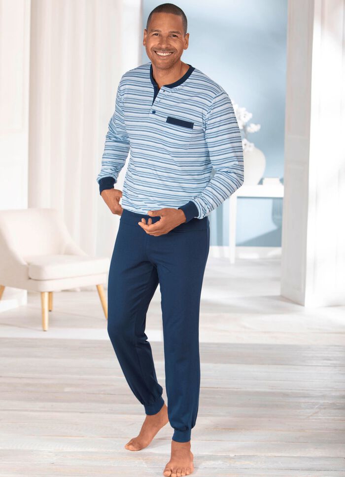 Set: Schlafanzug + Shorty mit Knopfleiste 