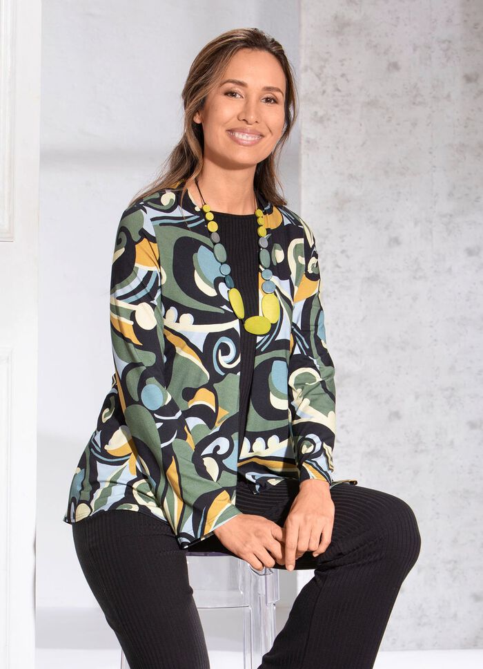 Shirtjacke in verschlussloser Form 