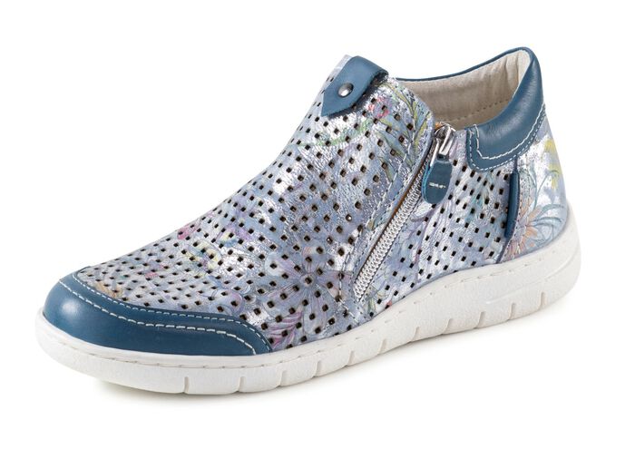 ELENA EDEN Bootie aus zart schimmerndem Rind-Nubukleder JEANS