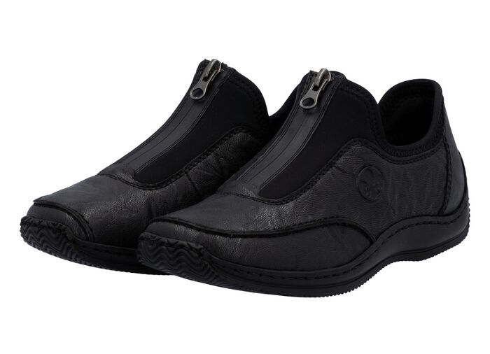 Rieker, klassische Damen-Slipper, mit Reissverschluss SCHWARZ