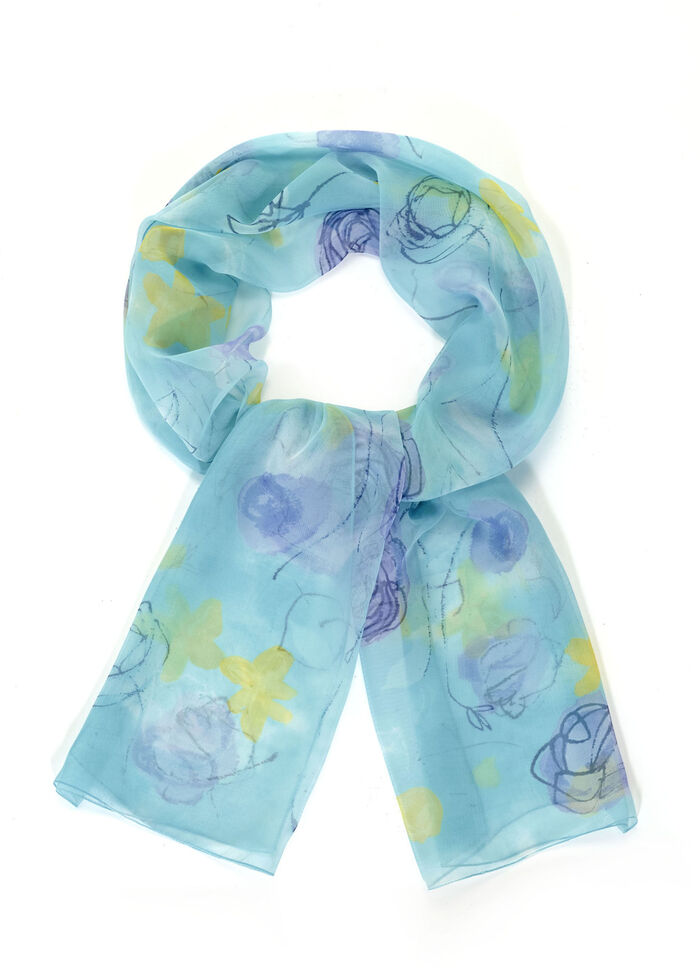 Schal mit Fantasiebl&uuml;ten-Dessin 