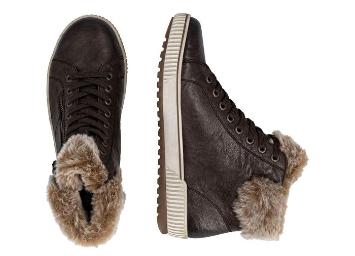 Remonte, gef&uuml;tterte Damen-Boots, Winterschuhe, Weite G, mit herausnehmbarem Fussbett DUNKELBRAUN