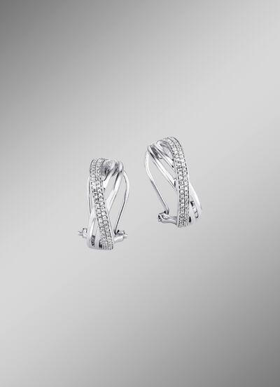 Funkelnde Clipstecker aus Weissgold mit 114 Diamanten 