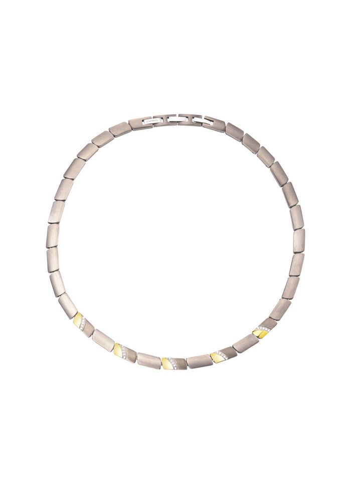 Halskette in Bicolor mit synth. Zirkonia 