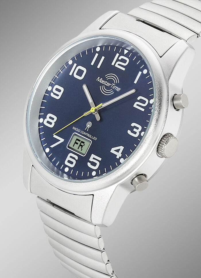 Master Time Funk-Herrenuhr mit Edelstahlzugband