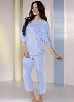 Pyjama mit 3/4-langen Fledermaus&auml;rmeln BLEU