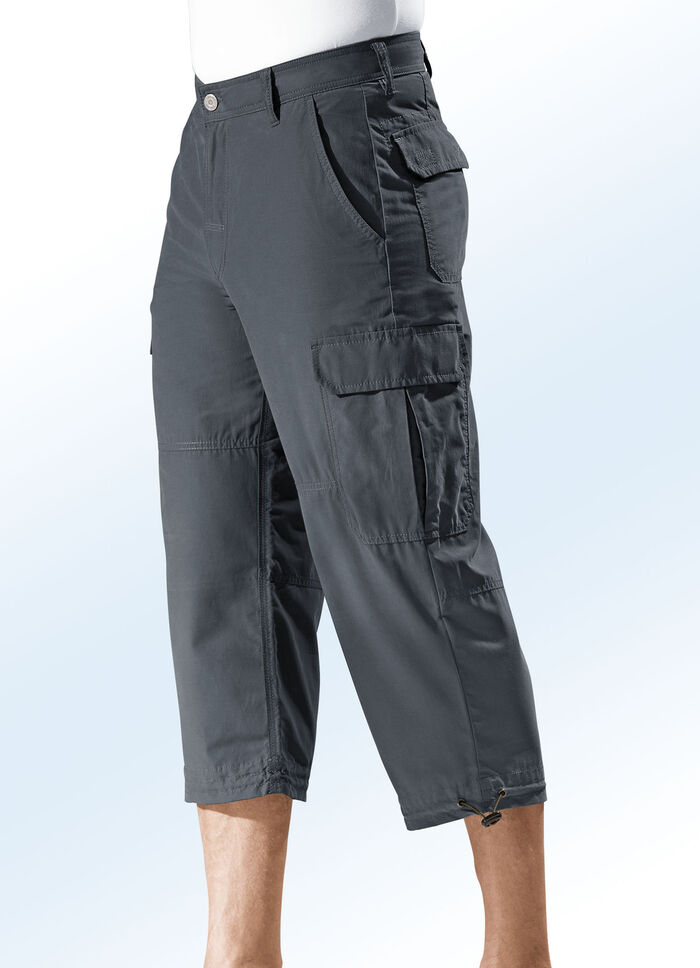 Long-Bermudas aus reiner Baumwolle in 4 Farben DUNKELGRAU