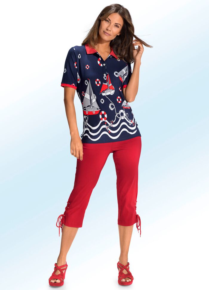 Caprihose mit raffinierter Schn&uuml;rrung 