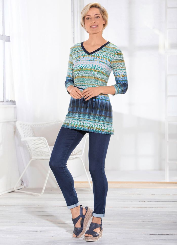 Sagenhafte Tunika mit G&uuml;rtelschlaufen und Bindeg&uuml;rtel 