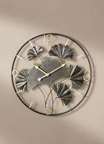 Wanduhr mit Ginkgo-Blätterdesign ANTHRAZIT