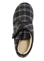 Stiefelette aus kariertem Textilmaterial 