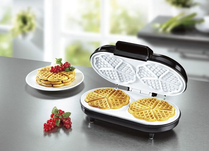 Doppel-Waffeleisen f&uuml;r 2 Waffeln auf einmal 