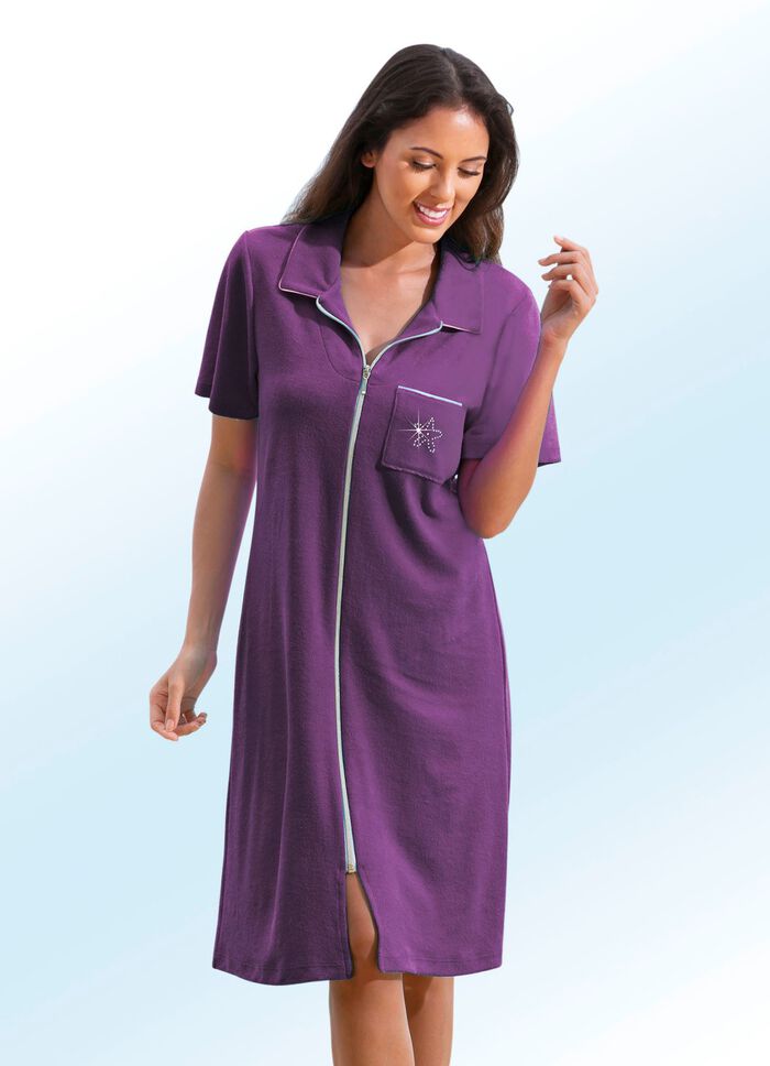 Frottier-Kleid mit durchgehendem Reissverschluss 