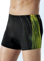 Naturana Badehose in h&ouml;herer Kastenform mit seitlichem Druckdessin 