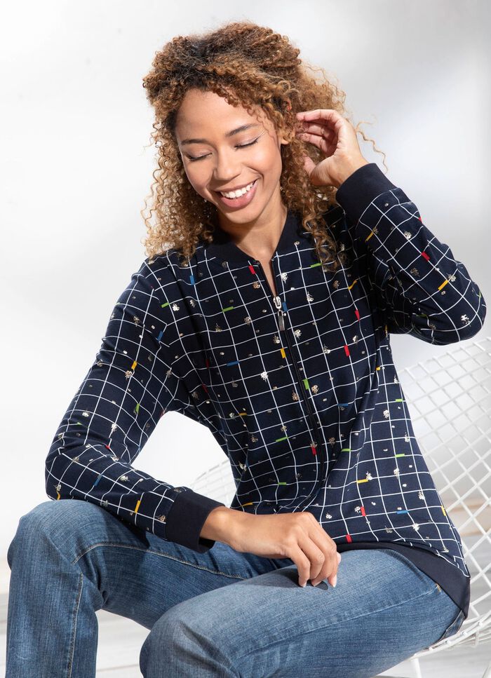 Blusenjacke mit Rippenstrick 