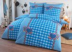 4-teiliges Bettw&auml;sche-Set mit rustikalem Karodessin 