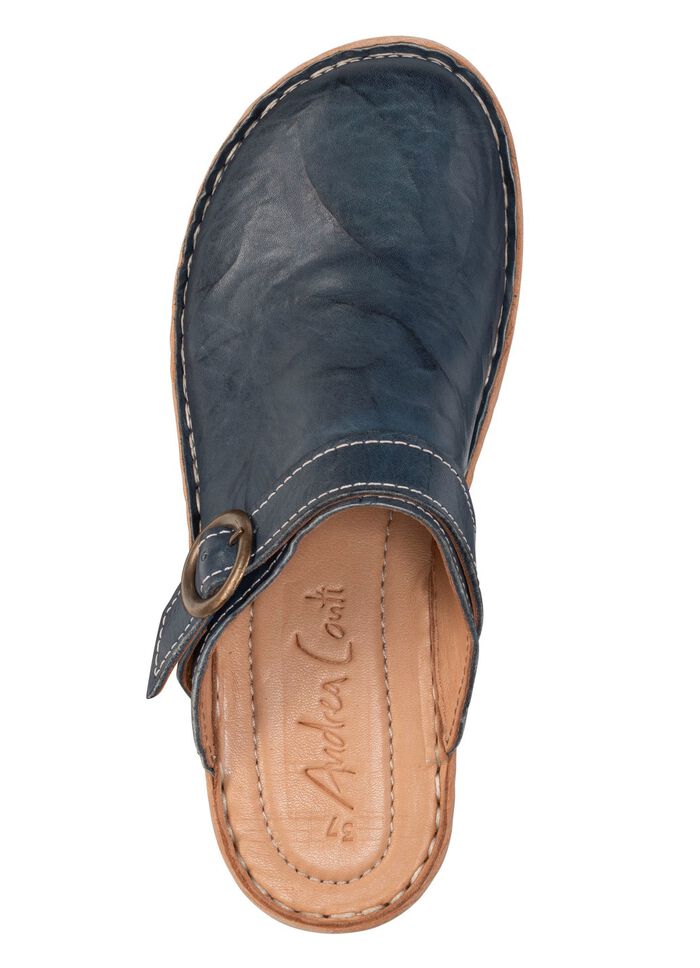 Andrea Conti Clog aus Nappaleder mit Knitter-Struktur 