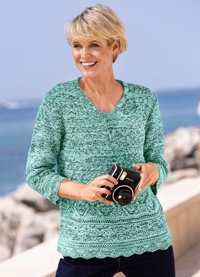 Pullover aus Melangegarn MINT-OLIV-MULTICOLOR