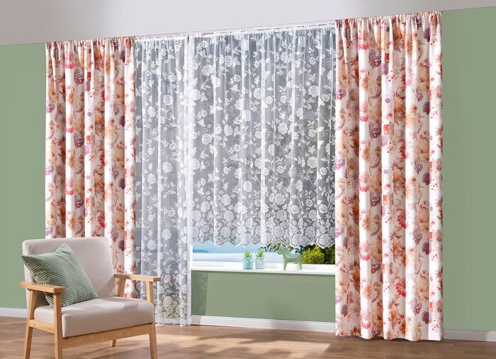 Floral gestaltete &Uuml;bergardine 