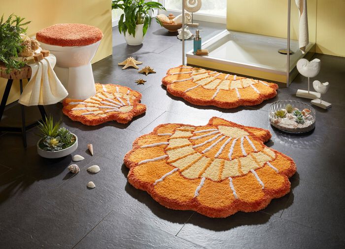 Barfussweiche Badgarnitur in Muschel-Optik 