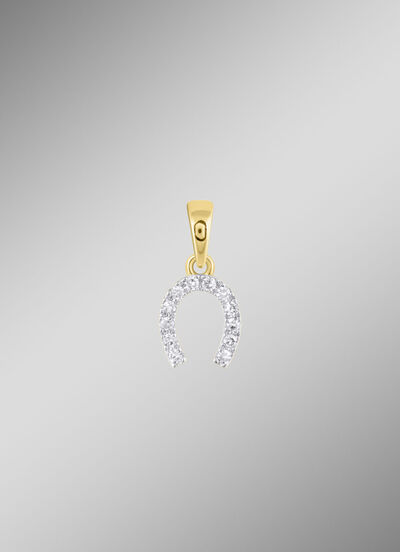 Hufeisen-Anhänger mit 10 Diamanten 