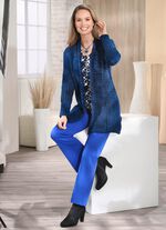 Long-Strickjacke aus Melangegarn 