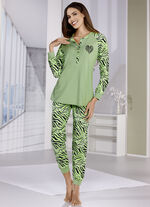 Pyjama mit Raglan&auml;rmel und B&uuml;ndchenabschl&uuml;sse 