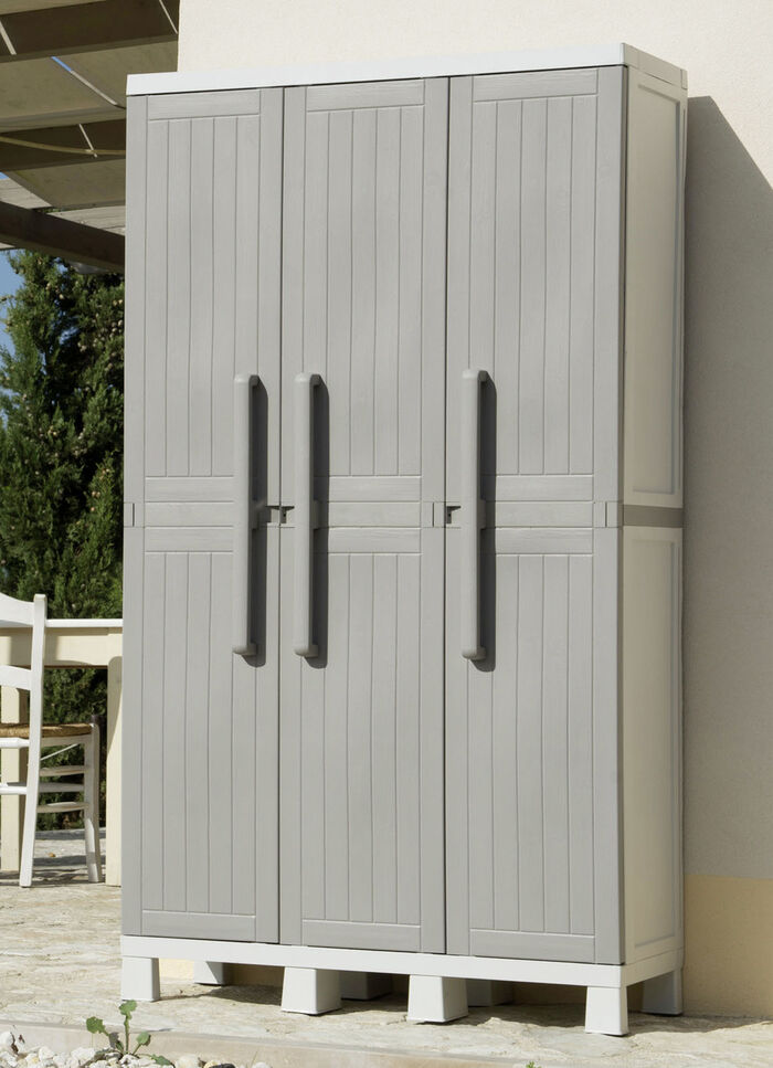 Geräteschrank, 3-türig GRAU