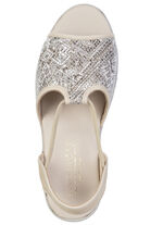 Sommerliche Damen-Sandalen, Weite G, mit Elastikb&auml;ndchen BEIGE