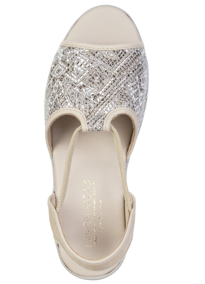 Sommerliche Damen-Sandalen, Weite G, mit Elastikb&auml;ndchen BEIGE