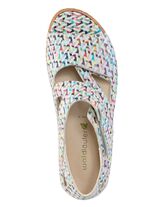 Waldl&auml;ufer Sandale aus effektvoll bedrucktem Nubukleder ECRU-BUNT