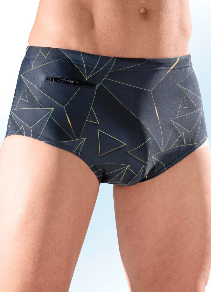 Badehose in h&ouml;herer Slipform mit Reissverschlusstasche 