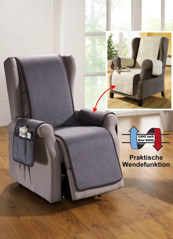 Wende-Schoner mit Bandeinfassung GRAU