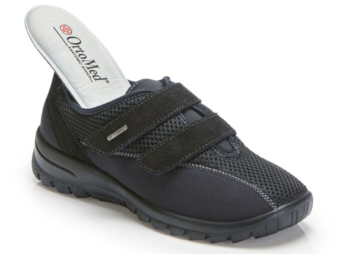 Bequeme Damen-Klettschuhe, Weite H, mit herausnehmbarem Fussbett SCHWARZ