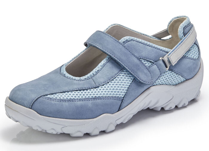 Waldl&auml;ufer Slipper mit verstellbaren Klettverschl&uuml;sse JEANS