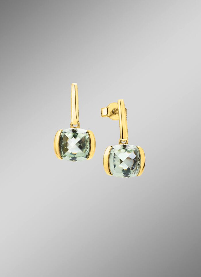 Edle Ohrstecker mit echt gr&uuml;nem Amethyst 