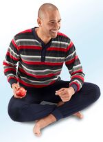 Pyjama aus Frottierstretch, mit Knopfleiste und B&uuml;ndchenabschl&uuml;ssen 